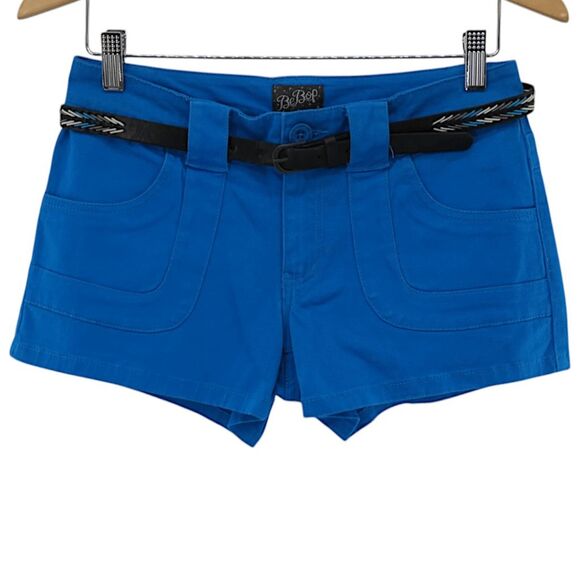 BeBop Bright Blue Utility Shorts with Braided Belt Size 5 - Picture 1 of 6